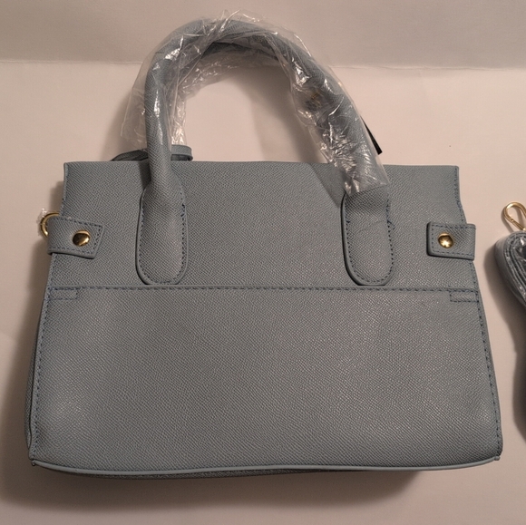 Bebe Evie Small Satchel Handbag Light Blue Women’s Purse NWT Bag FLAWS/READ - Picture 3 of 10